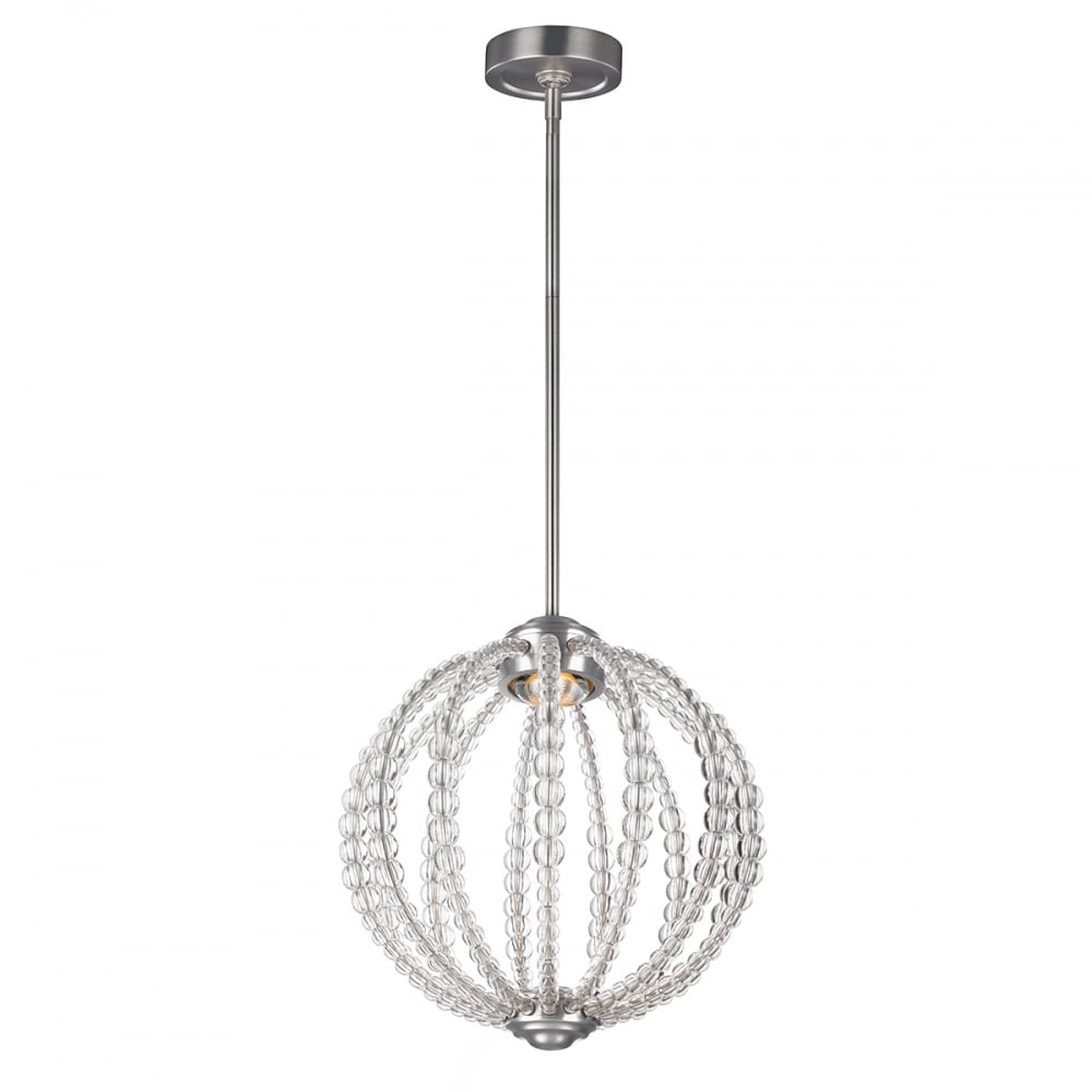 Oberlin Modern LED Small Ceiling Pendant Light In Satin Nickel Finish FE/OBERLIN/P/S