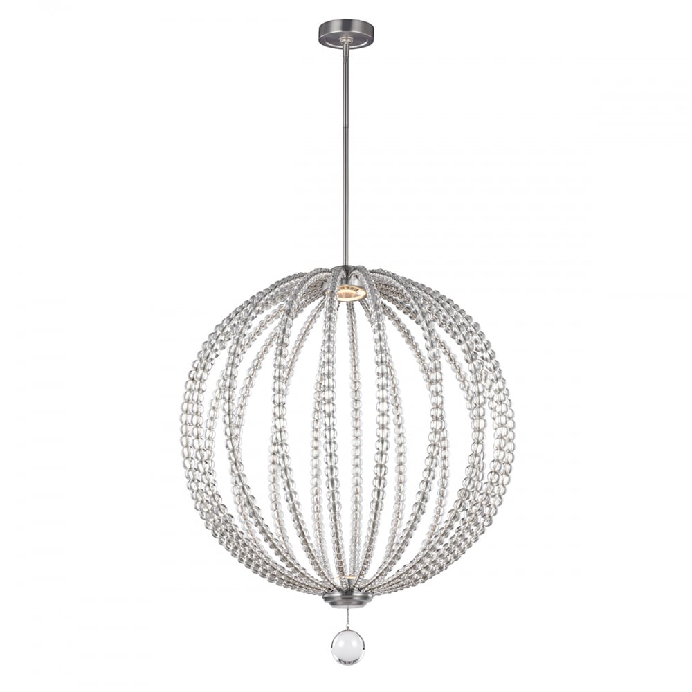 Oberlin Modern LED Large Ceiling Pendant Light In Satin Nickel Finish FE/OBERLIN/P/L