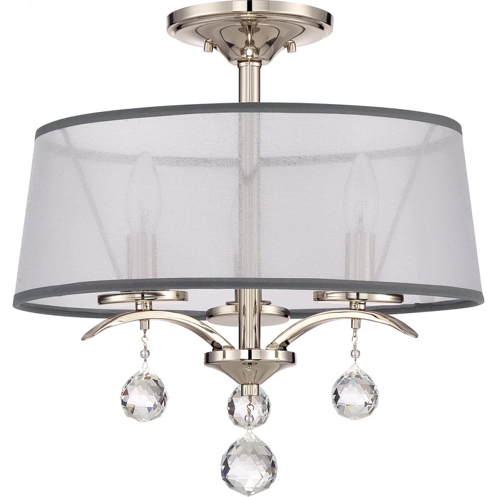 Whitney Elegant Duo Mount Ceiling Fitting In Imperial Silver Finish QZ/WHITNEY/SF