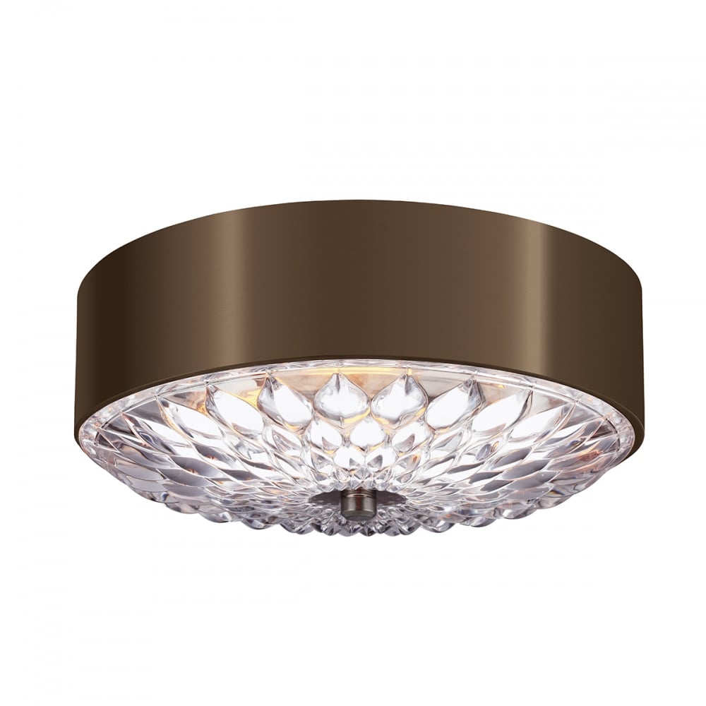Botanic Modern Small Flush Ceiling Light In Dark Aged Brass Finish FE/BOTANIC/F/S