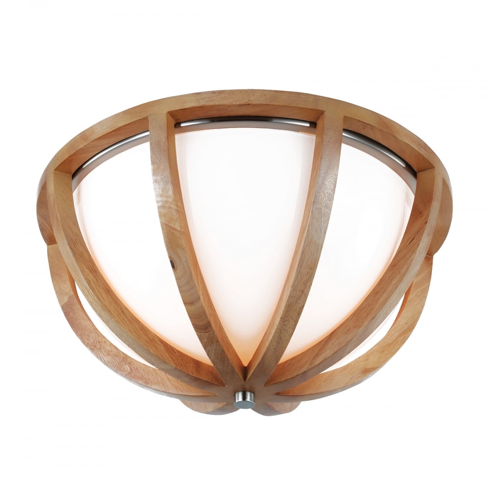 Allier Light Wooden Flush Ceiling Light FE/ALLIER/F
