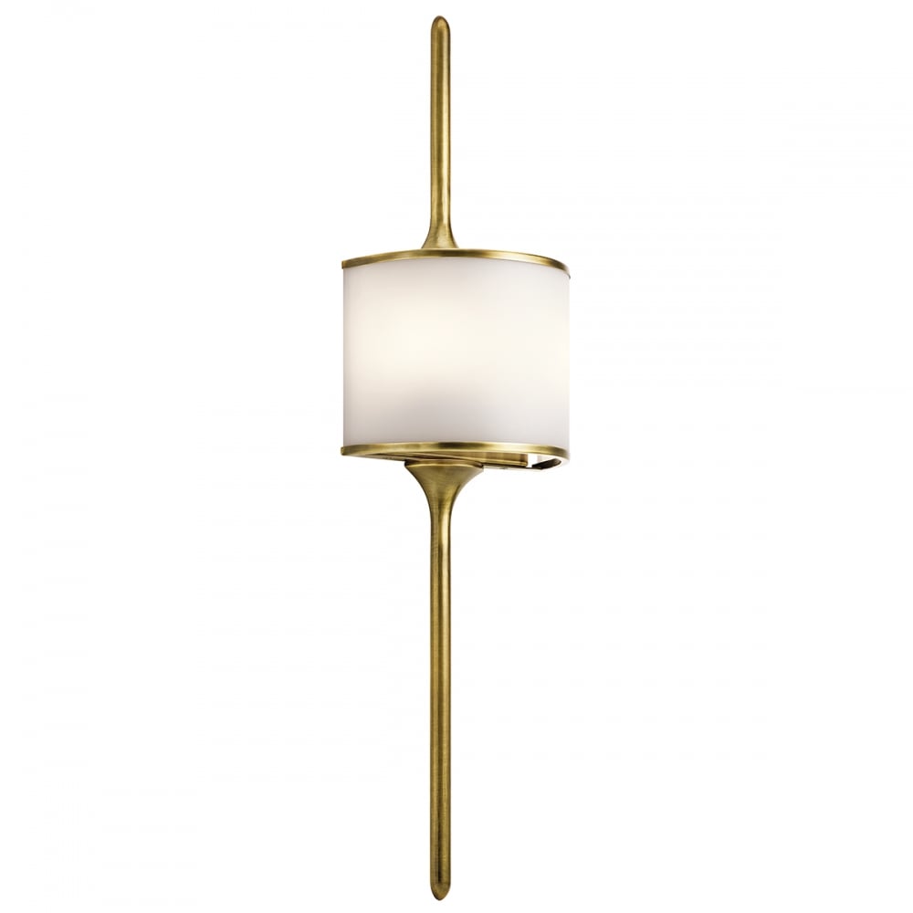 Mona Stylish LED Large Wall Light In Natural Brass Finish IP44 KL/MONA/L NBR