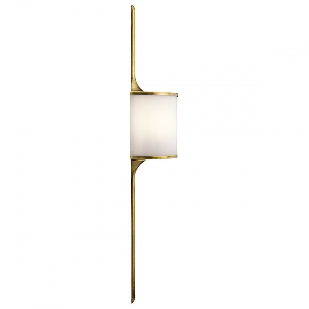 Mona Stylish LED Large Wall Light In Natural Brass Finish IP44 KL/MONA/L NBR