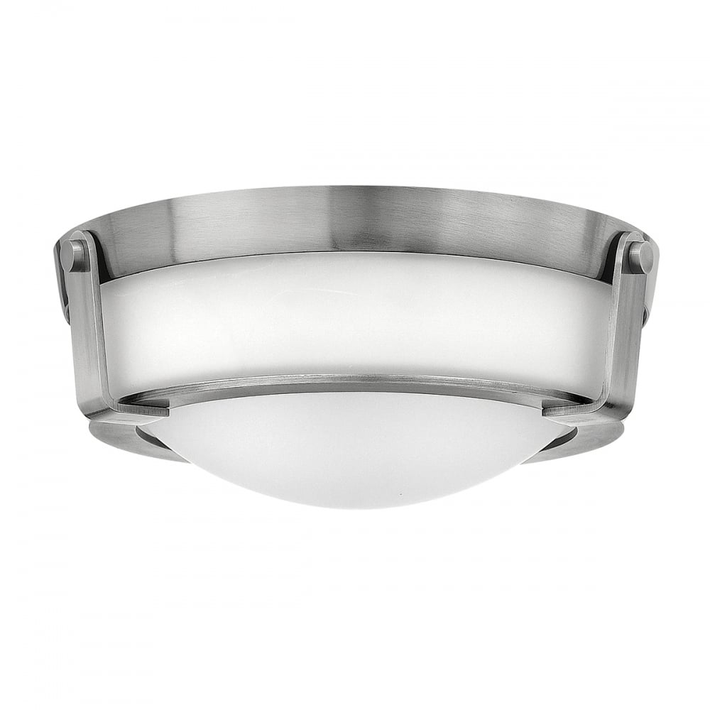 Hathaway Small Flush Ceiling Light In Antique Nickel Finish HK/HATHAWAY/F/S N
