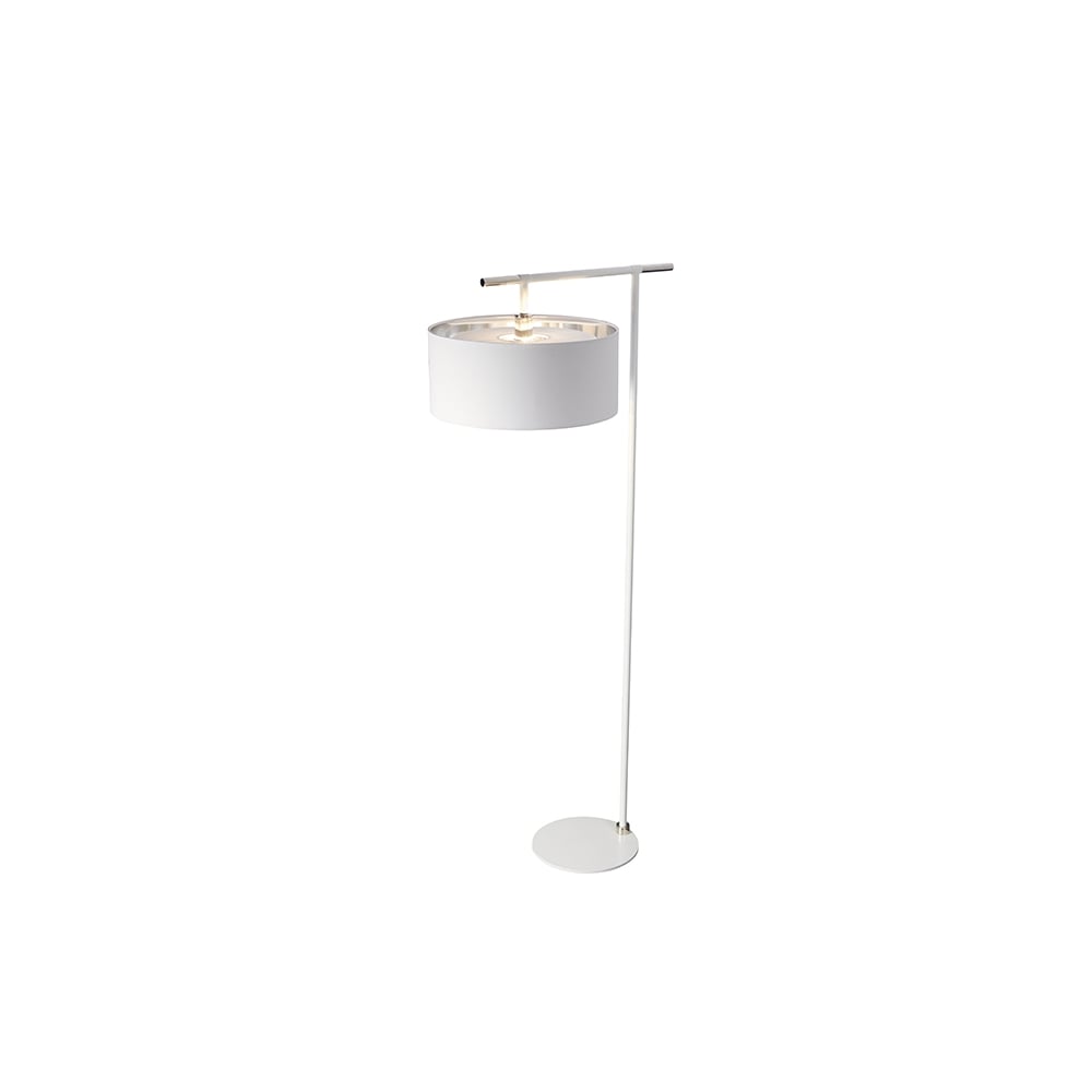 Balance Floor Lamp In White And Polished Nickel Finish BALANCE-FL-WPN