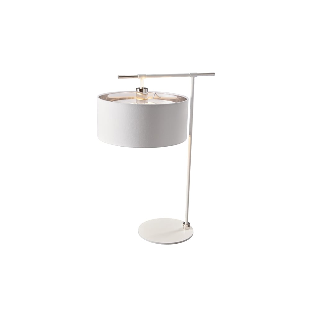 Balance Table Lamp In White And Polished Nickel Finish BALANCE-TL-WPN