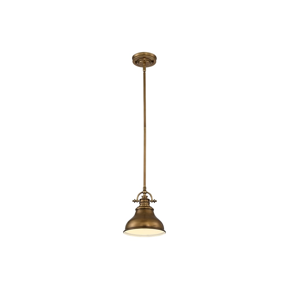 Emery Mini Ceiling Pendant Light In Weathered Brass Finish QZ/EMERY/P/S WS