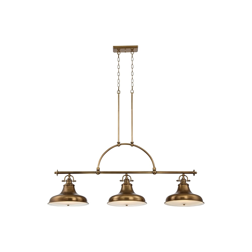 Emery 3 Light Island Chandelier In Weathered Brass Finish QZ/EMERY3P WS