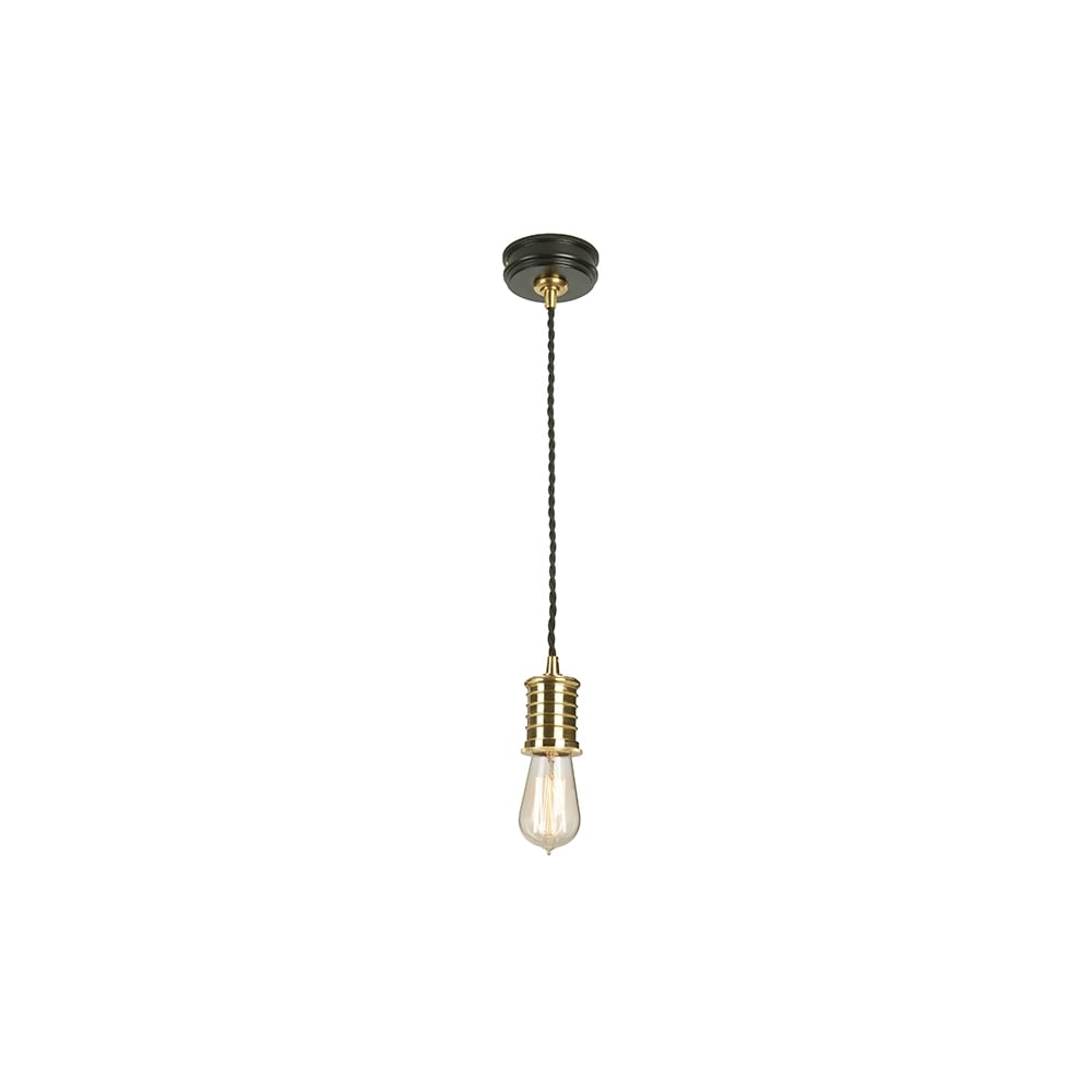Douille Ceiling Pendant Light In Black And Polished Brass Finish DOUILLE/P BPB