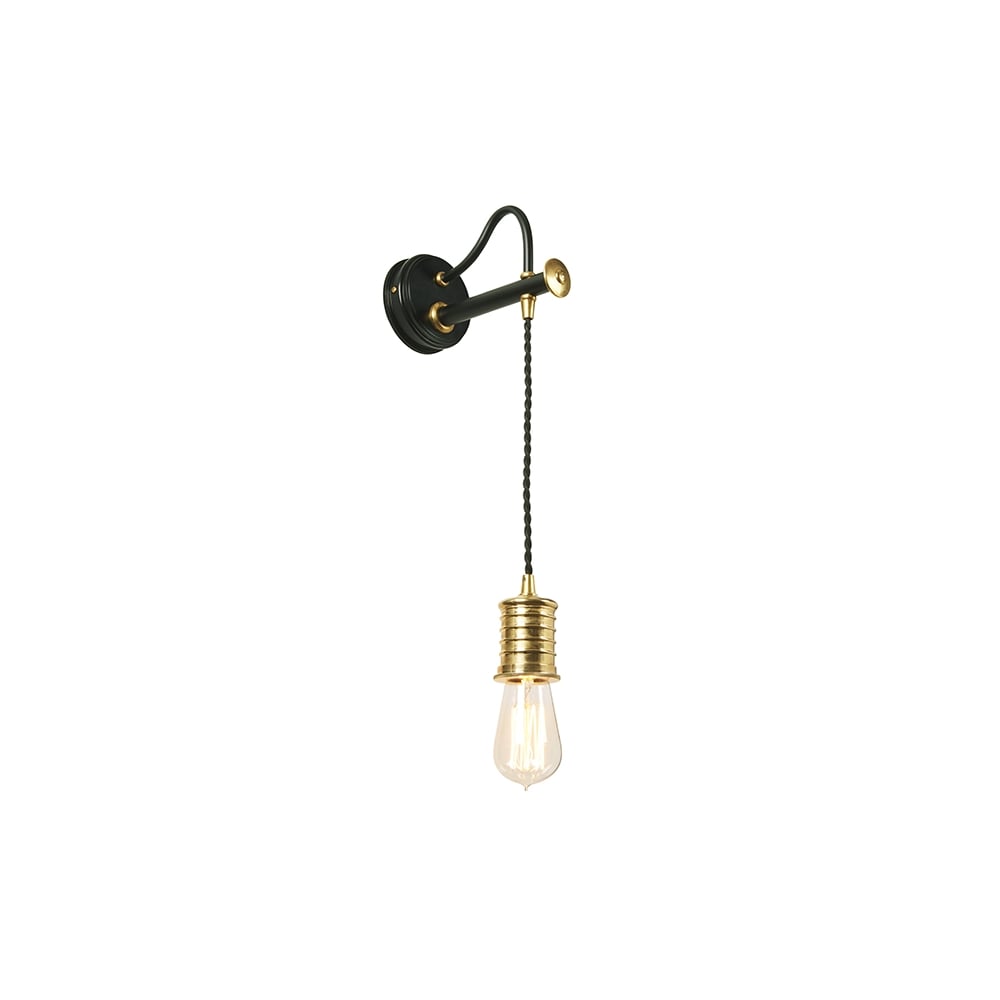Douille Wall Light In Black And Polished Brass Finish DOUILLE1 BPB