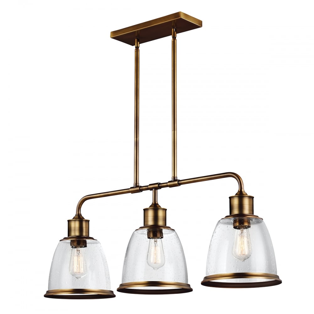 Hobson 3 Light Island Chandelier In Aged Brass Finish FE/HOBSON/3P AB