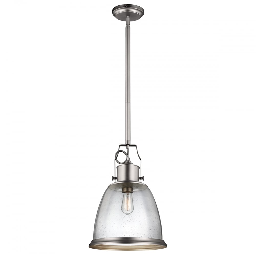 Hobson Ceiling Pendant Light In Satin Nickel Finish FE/HOBSON/P/L SN