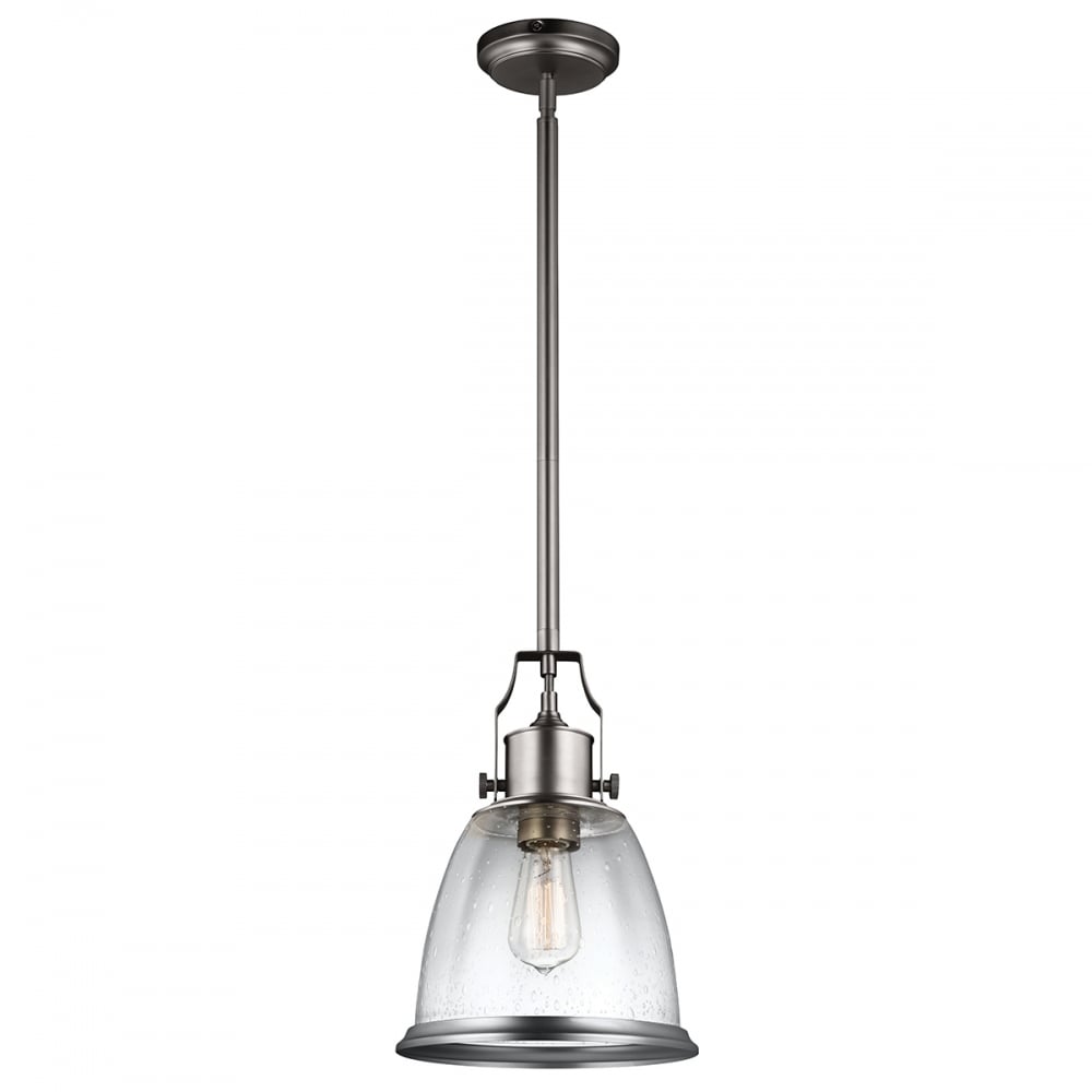 Hobson Medium Ceiling Pendant In Satin Nickel Finish FE/HOBSON/P/M SN