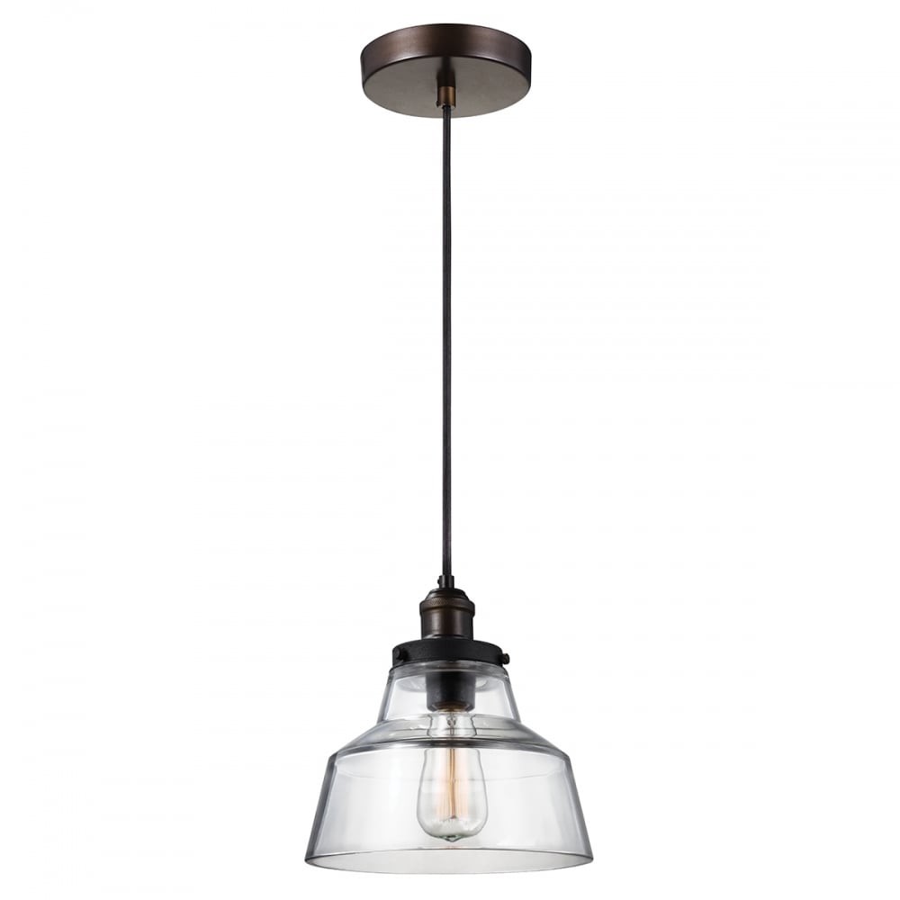 Baskin Large Ceiling Pendant Light In Aged Brass And Zinc Finish FE/BASKIN/P/A BR