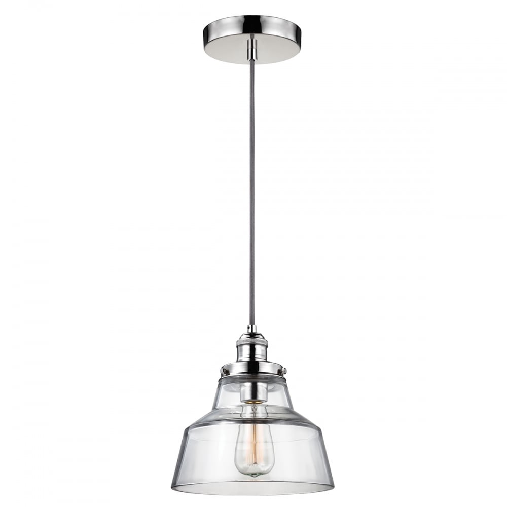Baskin Large Ceiling Pendant Light In Polished Nickel Finish FE/BASKIN/P/A PN