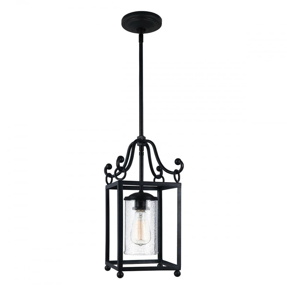 Declaration Mini Ceiling Pendant Light In Antique Forged Iron Finish FE/DECLARATION/MP