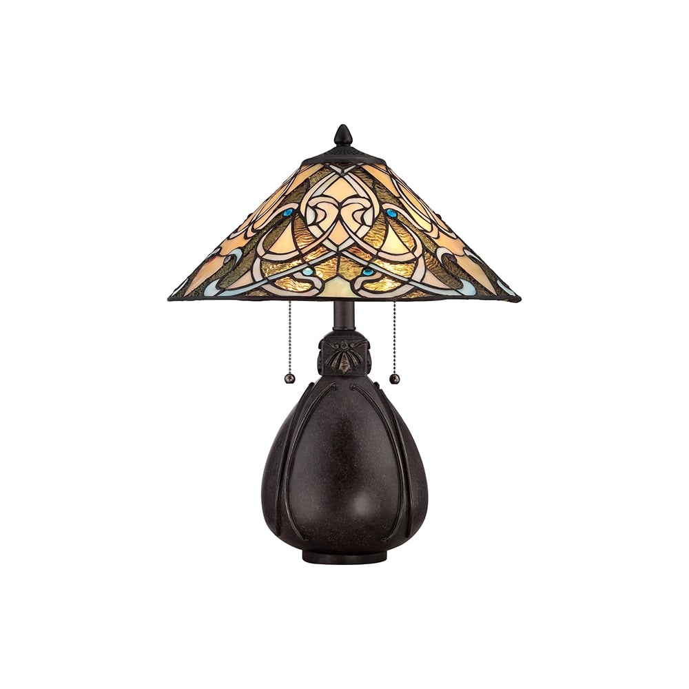 India Tiffany Table Lamp In Imperial Bronze Finish QZ/INDIA/TL