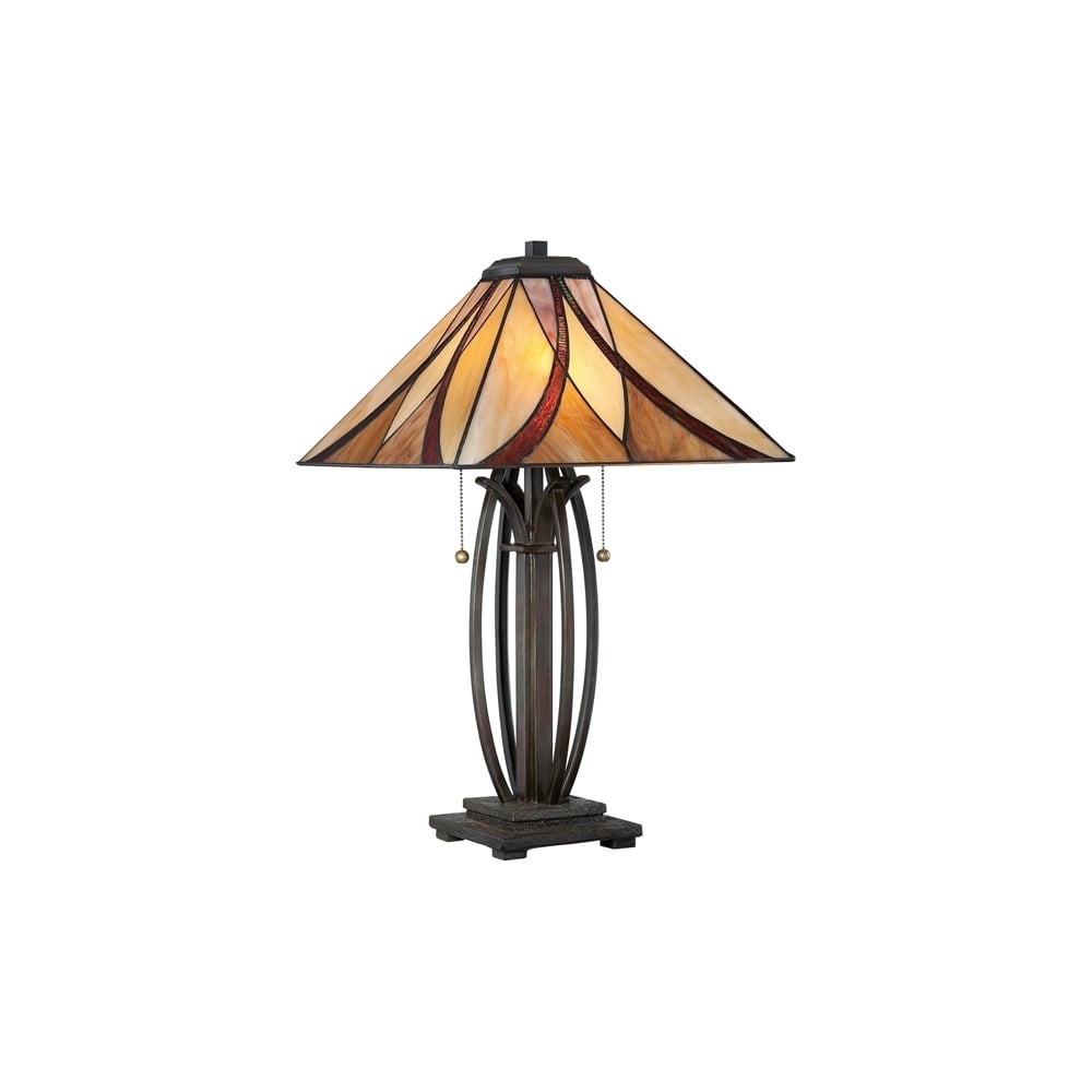 Asheville Tiffany Table Lamp In Valiant Bronze Finish QZ/ASHEVILLE/TL