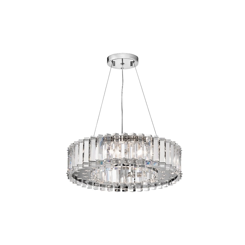Crystal Skye Bathroom LED Ceiling Chandelier In Polished Chrome Finish KL/CRSTSKYE8