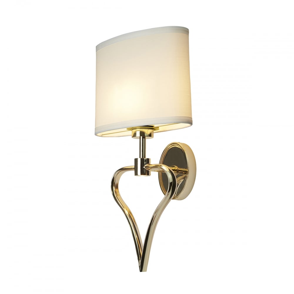Falmouth Bathroom Wall Light In French Gold With White Shade BATH-FALMOUTH-FG