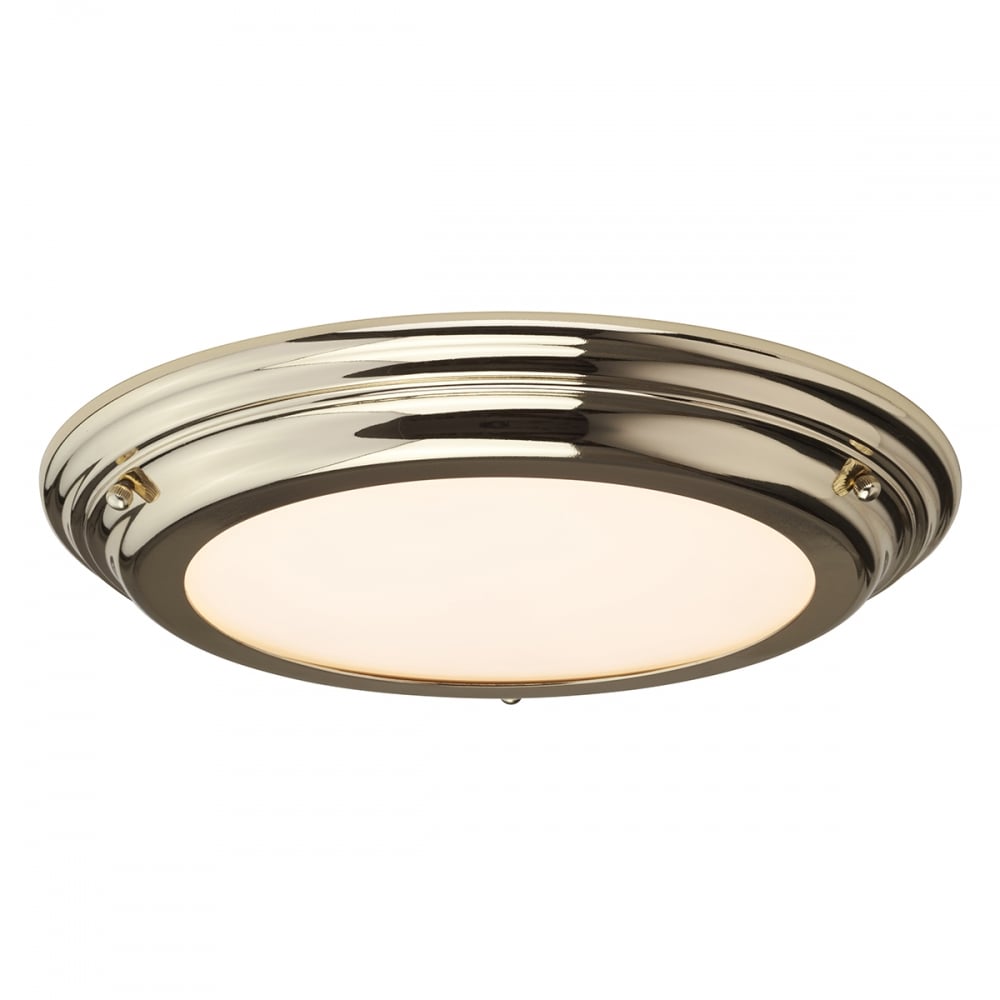 Welland Medium Bathroom Ceiling Light In Polished Brass Finish IP54 BATH/WELL/F PB