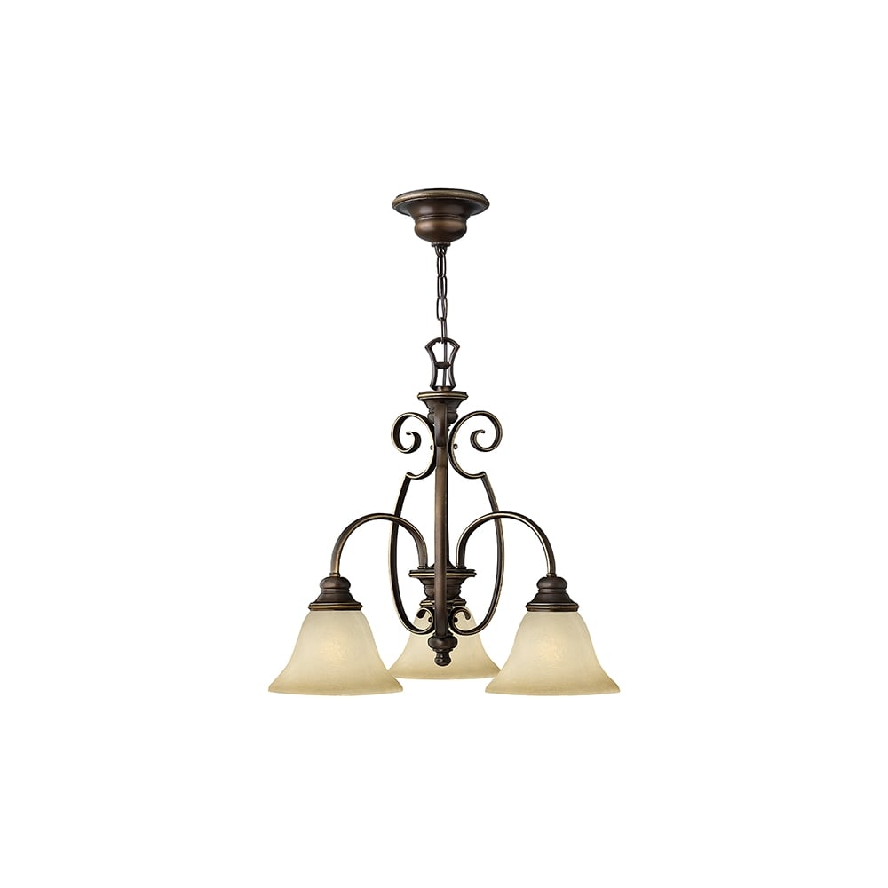 Cello Vintage 3 Light Chandelier In Antique Bronze Finish HK/CELLO3