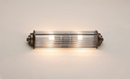 Pillar 2 Light Bathroom Wall Light In Bronze And Clear Glass Rods IP44 G9