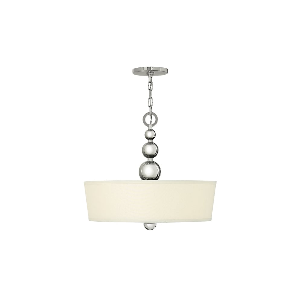 Zelda Vintage Etched Glass Pendant Chandelier In Polished Nickel Finish HK/ZELDA/P/B PN
