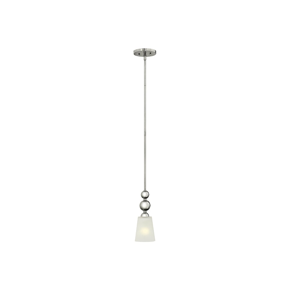 Zelda Vintage Etched Glass Mini Pendant In Polished Nickel Finish HK/ZELDA/P/A PN