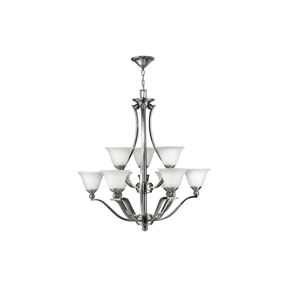 Bolla Modern 9 Light Ceiling Chandelier In Brushed Nickel Finish HK/BOLLA9