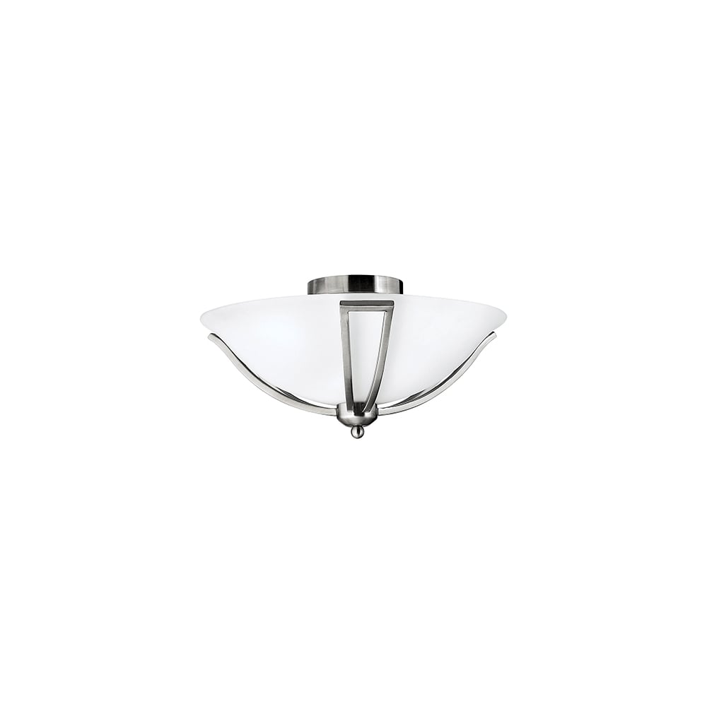 Bolla Modern Flush Ceiling Light In Brushed Nickel Finish HK/BOLLA/F