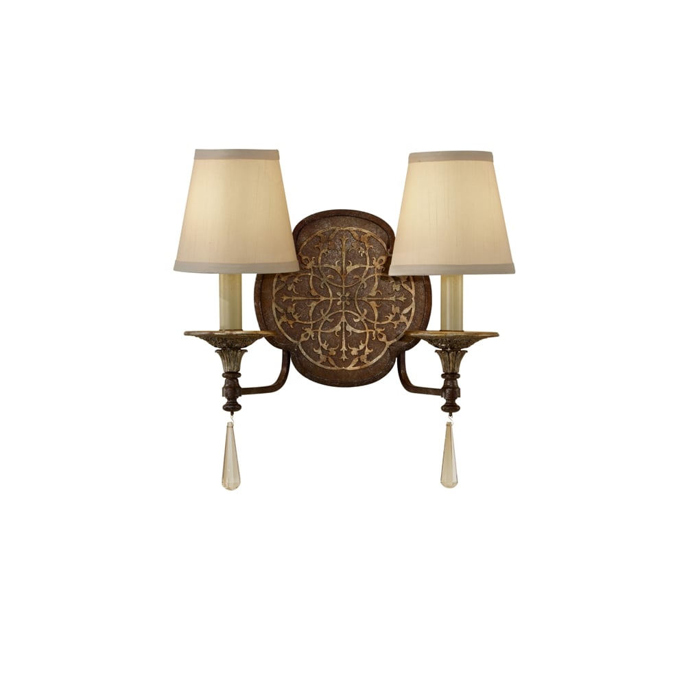 Marcella Twin Wall Light In British And Oxidised Bronze Finish FE/MARCELLA2