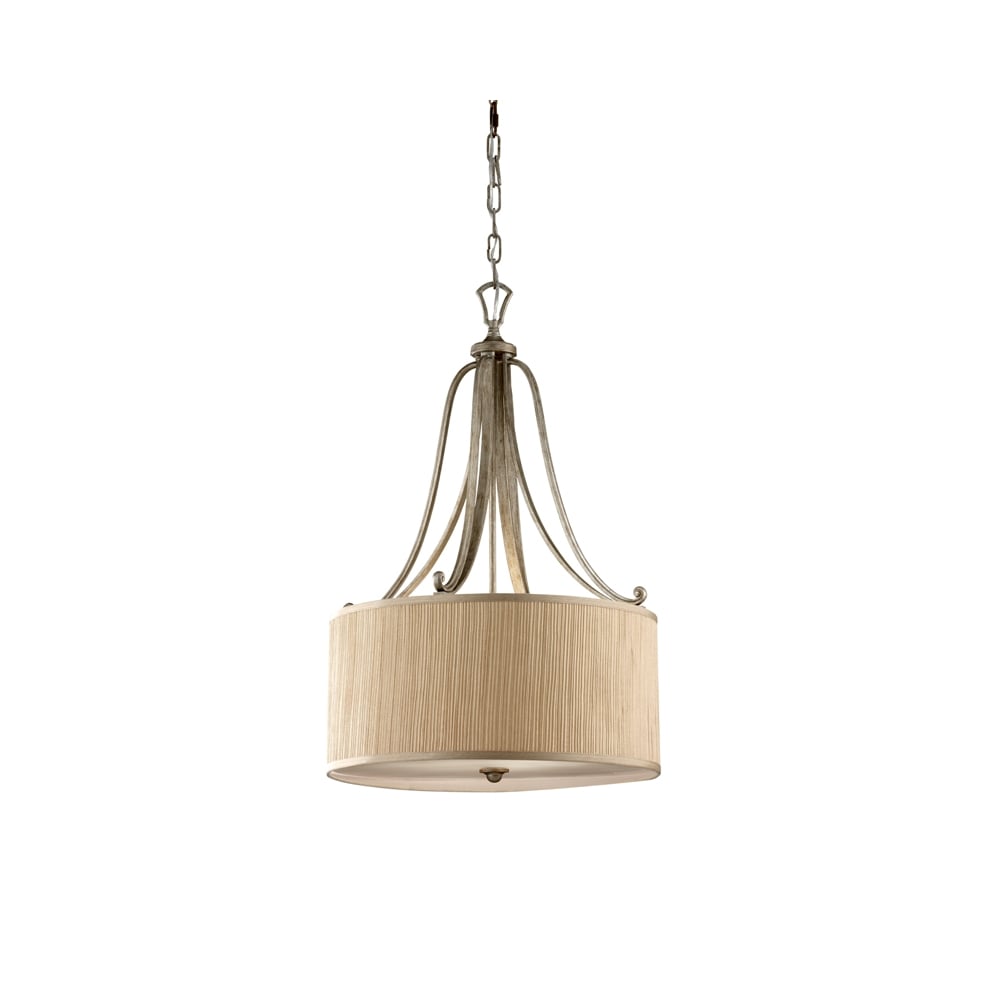 Abbey Elegant Ceiling Pendant Light In Silver Sand Finish FE/ABBEY/P