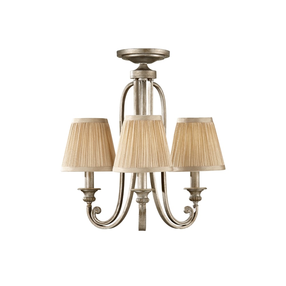 Abbey Elegant 3 Light Chandelier In Silver Sand Finish FE/ABBEY3