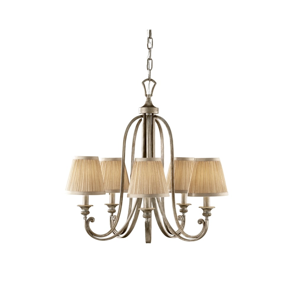 Abbey Elegant 5 Light Chandelier In Silver Sand Finish FE/ABBEY5