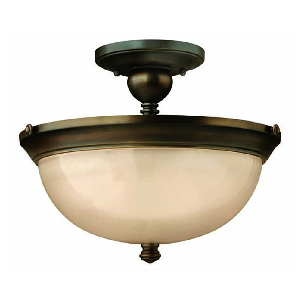 Mayflower 3 Light Semi Flush Ceiling Light In Olde Bronze Finish HK/MAYFLOWER/SF