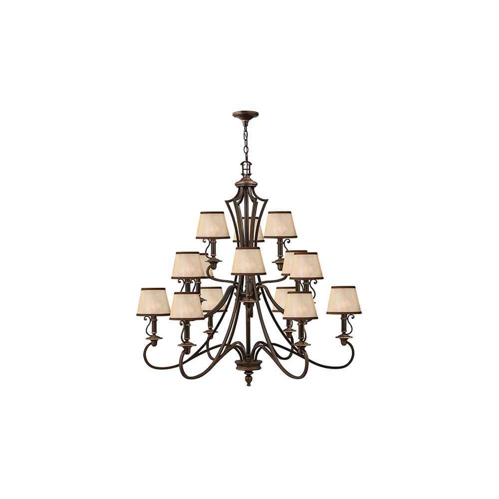 Plymouth 15 Light Ceiling Chandelier In Old Bronze Finish HK/PLYMOUTH15