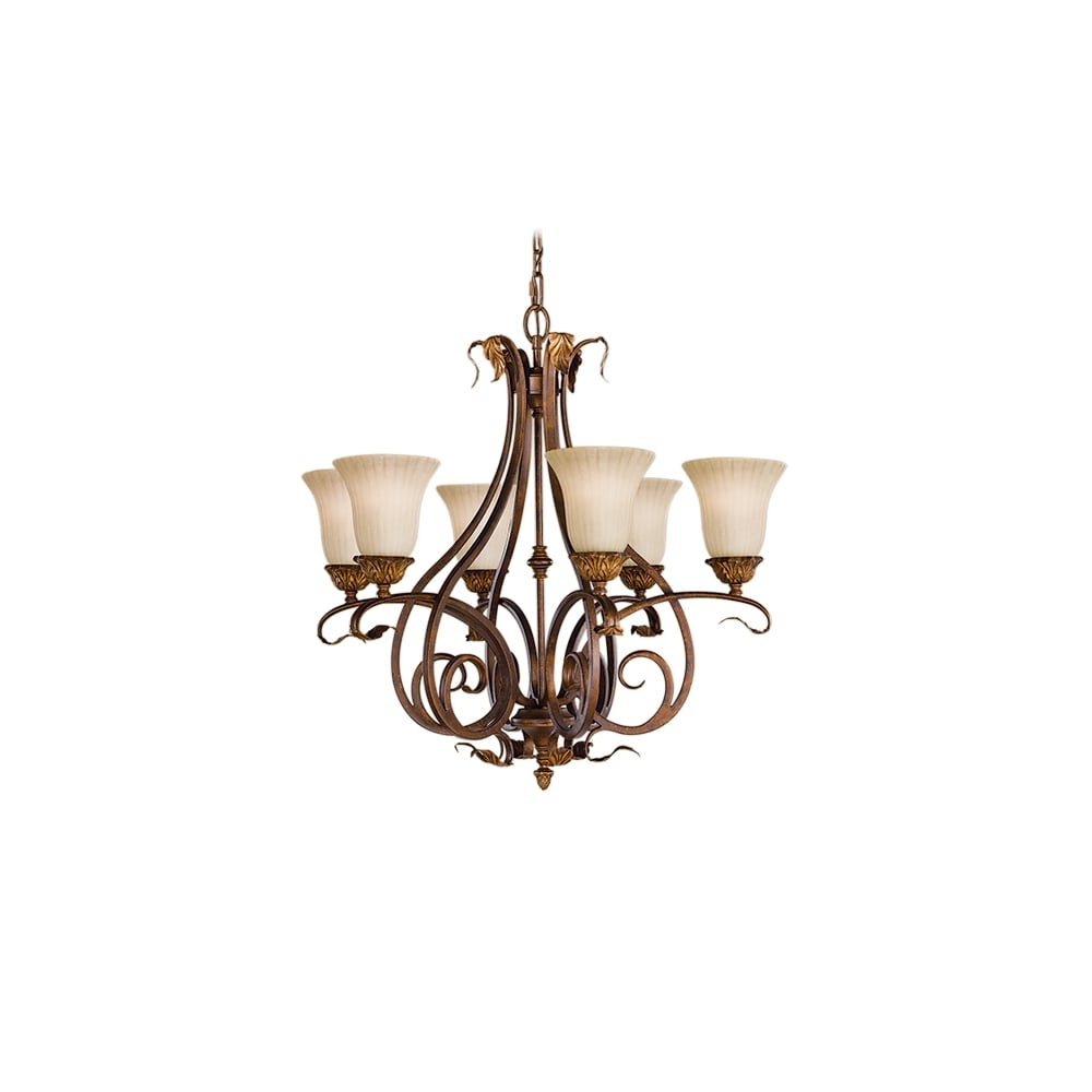 Sonoma Valley 6 Light Chandelier In Aged Tortoise Shell Finish FE/SONOMAVAL6