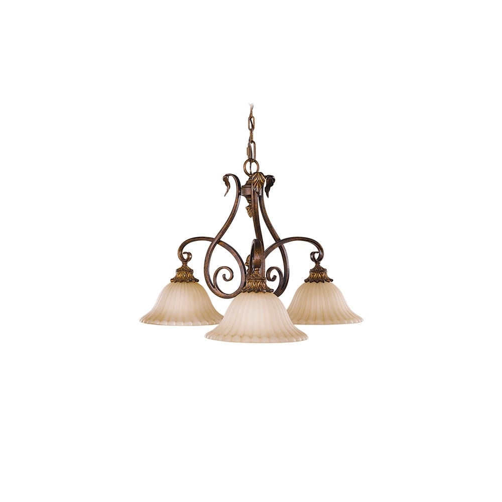 Sonoma Valley 3 Light Down Chandelier In Aged Tortoise Shell Finish FE/SONOMAVAL3