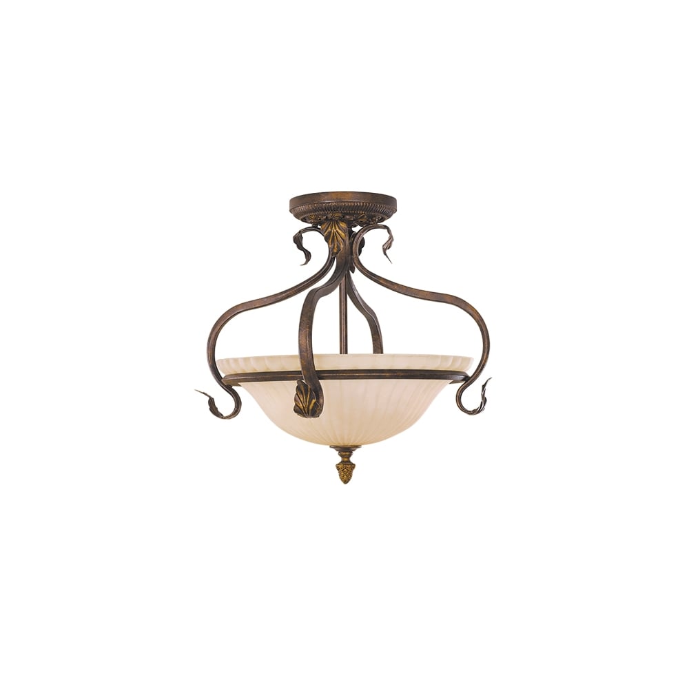 Sonoma Valley Semi Flush Ceiling Light In Aged Tortoise Shell Finish FE/SONOMAVAL/SF
