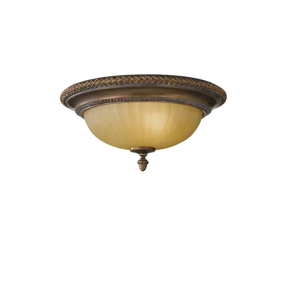 Kelham Hall Classic Flush Ceiling Light In Gold And Bronze Finish FE/KELHAM HALL/F