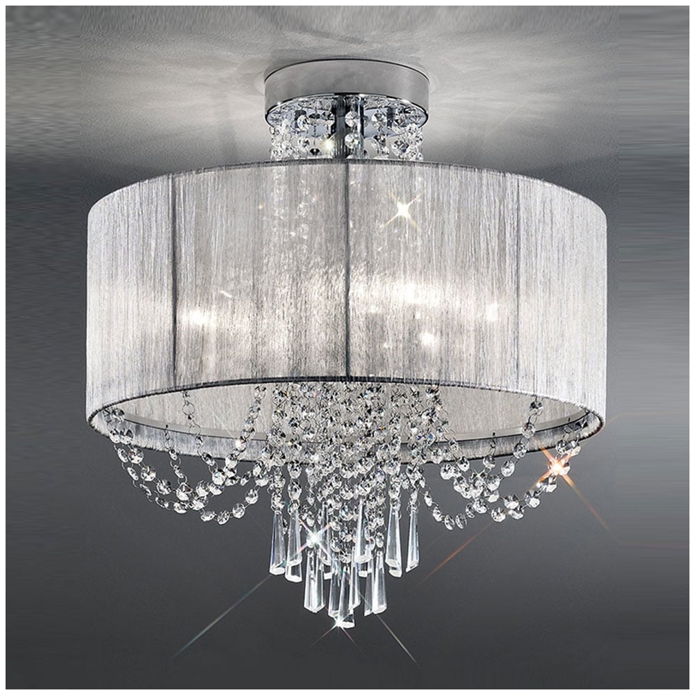 F2303/6 6 Light Semi Flush Crystal Pendant