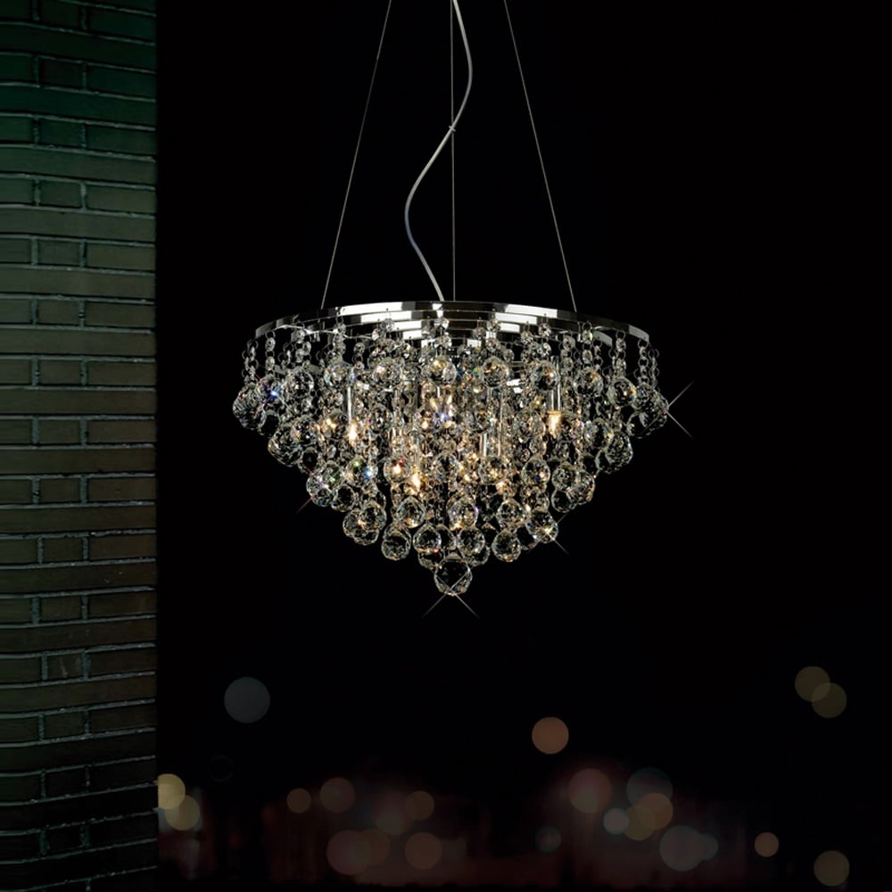 IL30015 Atla 8 Light Polished Chrome Ceiling Pendant