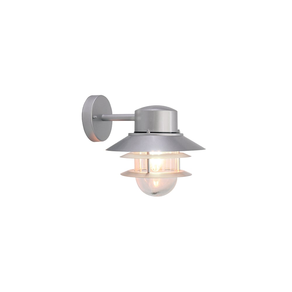 Scandinavian Collection Outdoor Wall Light In Silver Finish IP44 COPENHAGEN