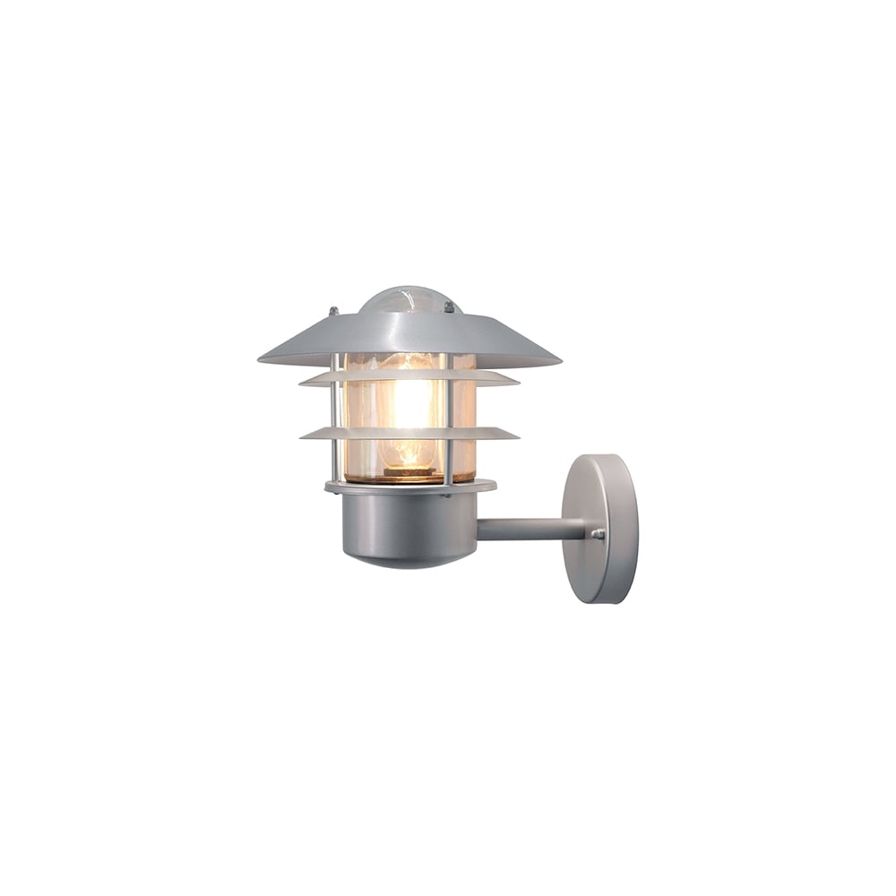 Scandinavian Collection Outdoor Wall Lantern In Silver Finish IP44 HELSINGOR