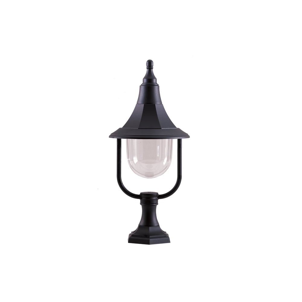 Shannon Outdoor Pedestal Lantern In Black Finish SHANNON PED