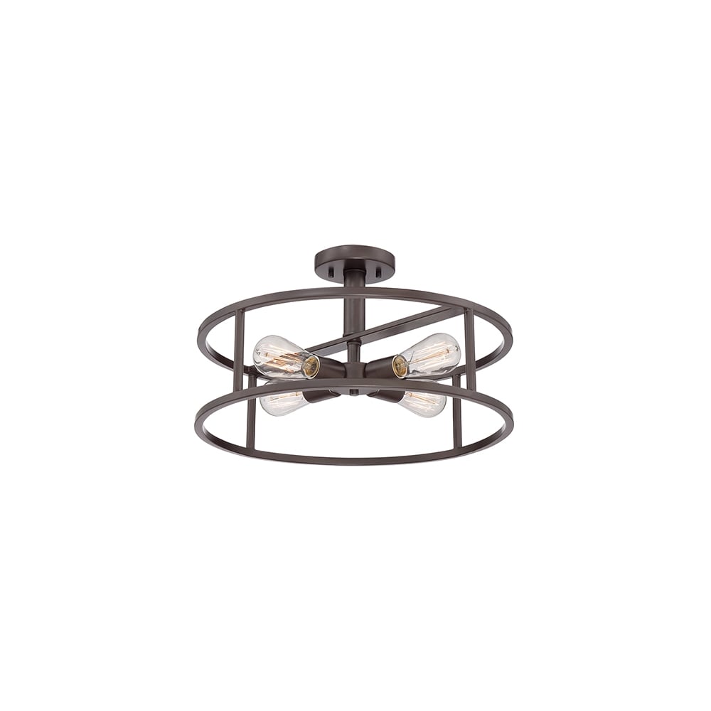 New Harbor Semi Flush Ceiling Light In Western Bronze Finish QZ/NEWHARBOR/SF