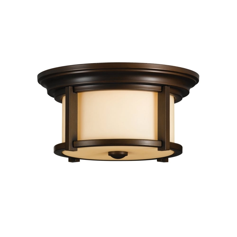 Merrill Outdoor Modern Flush Ceiling Light In Heritage Bronze Finish FE/MERRILL/F