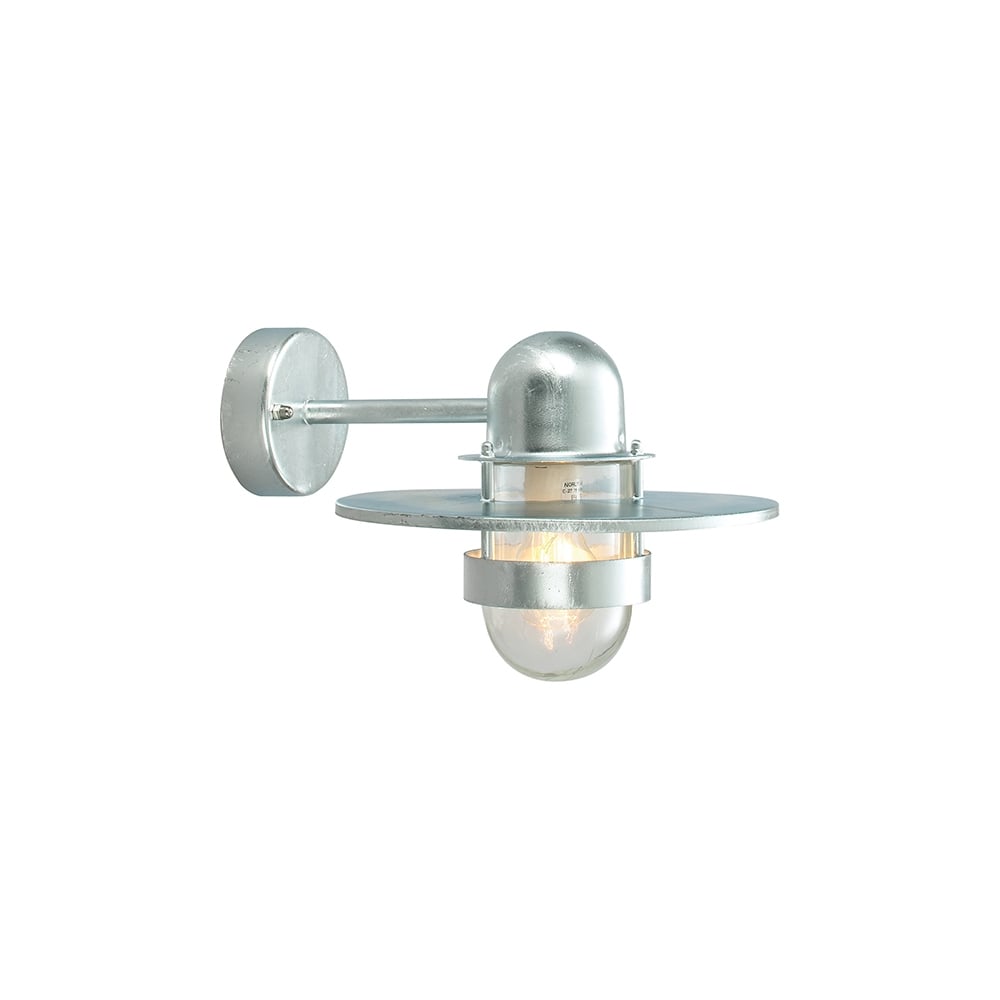 Bergen Outdoor Wall Light In Galvanised Finish With Clear Glass BERGEN-GAL-C