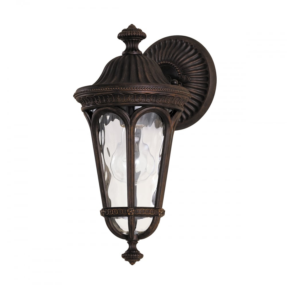 Regent Court Outdoor Small Wall Lantern In Walnut Finish FE/REGENTCT/S